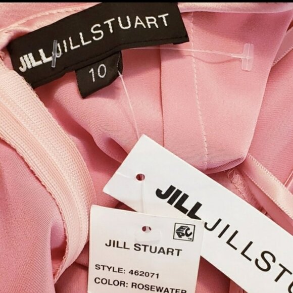 $500 NWT JILL STUART Light Pink Maxi Dress 12 LARGE Halter Glossy Evening Satin - Picture 5 of 11